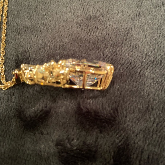 NWOT Lovely 18k Gold Filled Chain w/Faux Crystal & Diamond Pendant/13.5” long - Picture 8 of 9